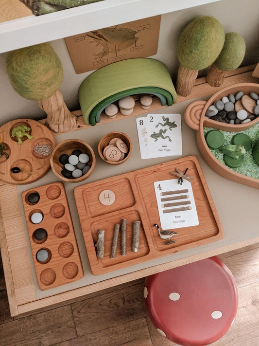 Three Part Card, Salt & Sand Sensory Tray / Plate