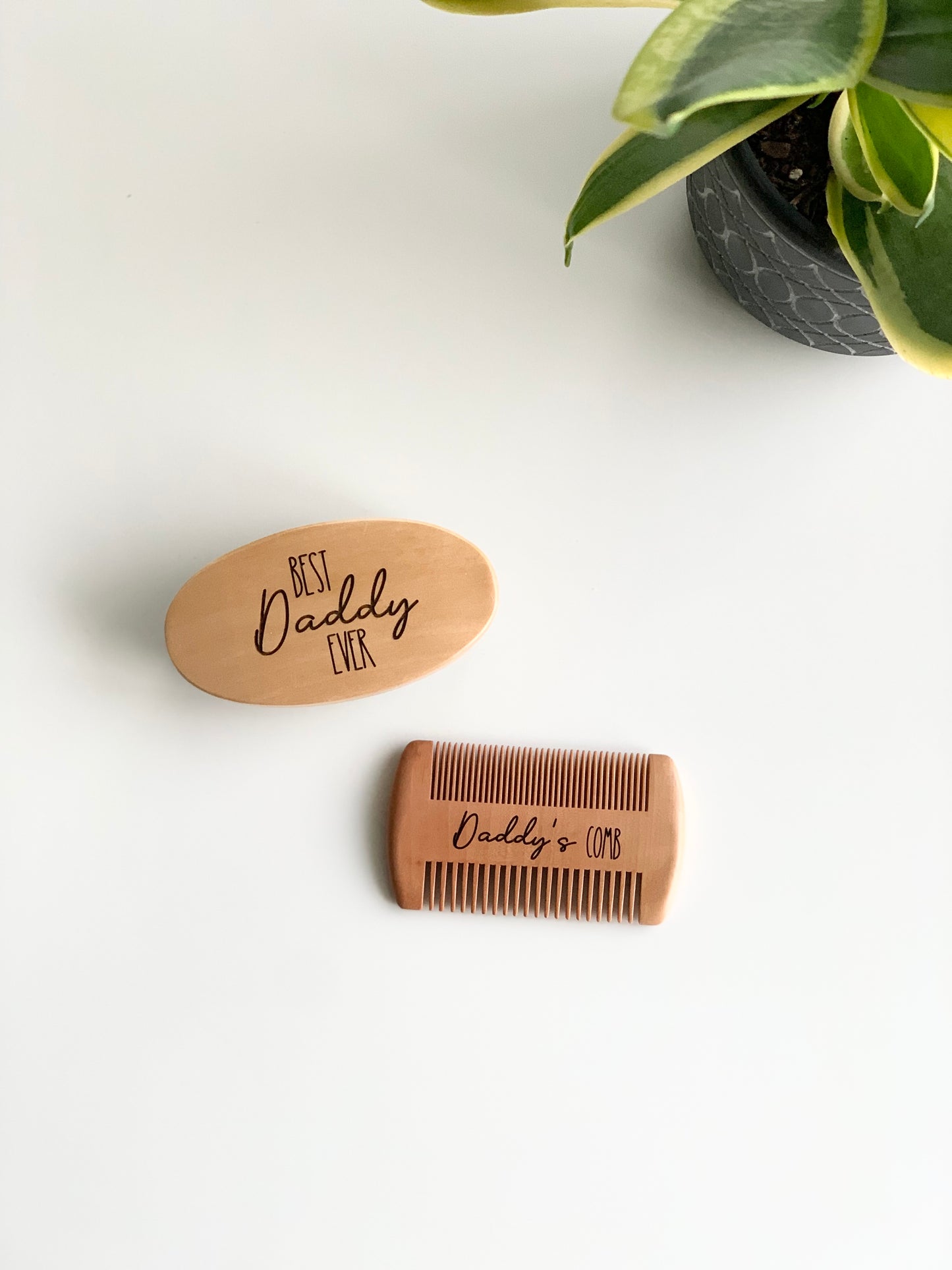 Custom Wooden Beard Brush & Comb