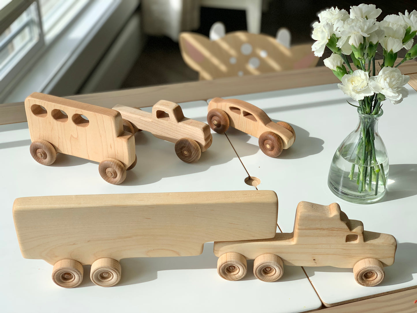 Wooden Toy Semi Truck / Push Car