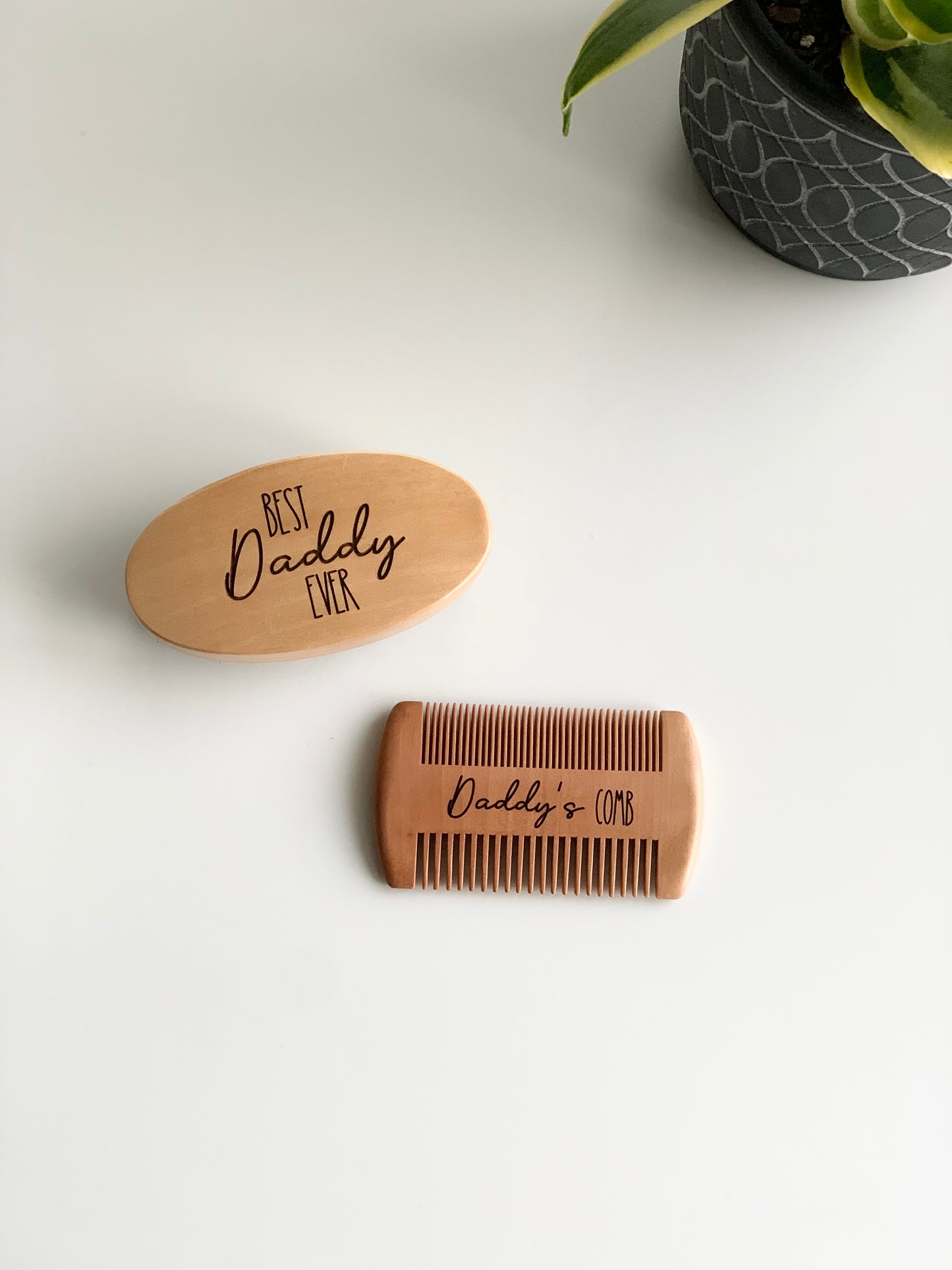 Custom Wooden Beard Brush & Comb