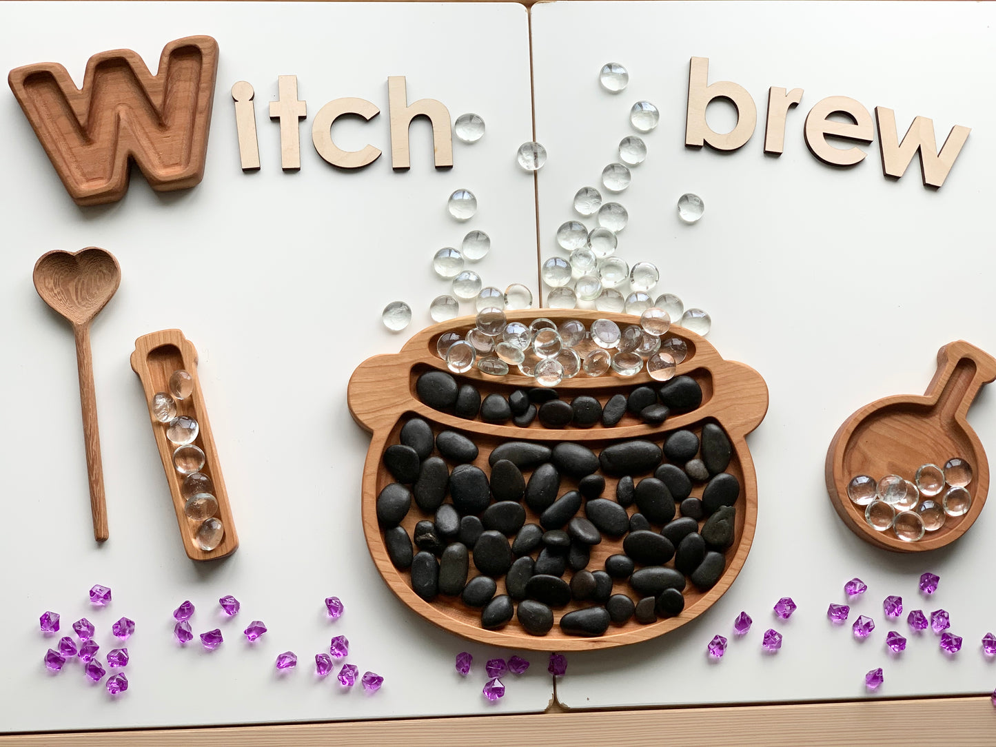 Pot of Gold Sensory Tray, Honey Pot, Cauldron Plate
