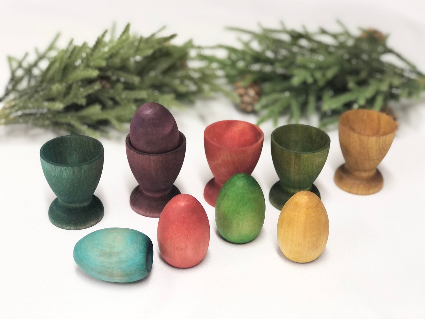 Naturally Dyed Rainbow Eggs and Cups