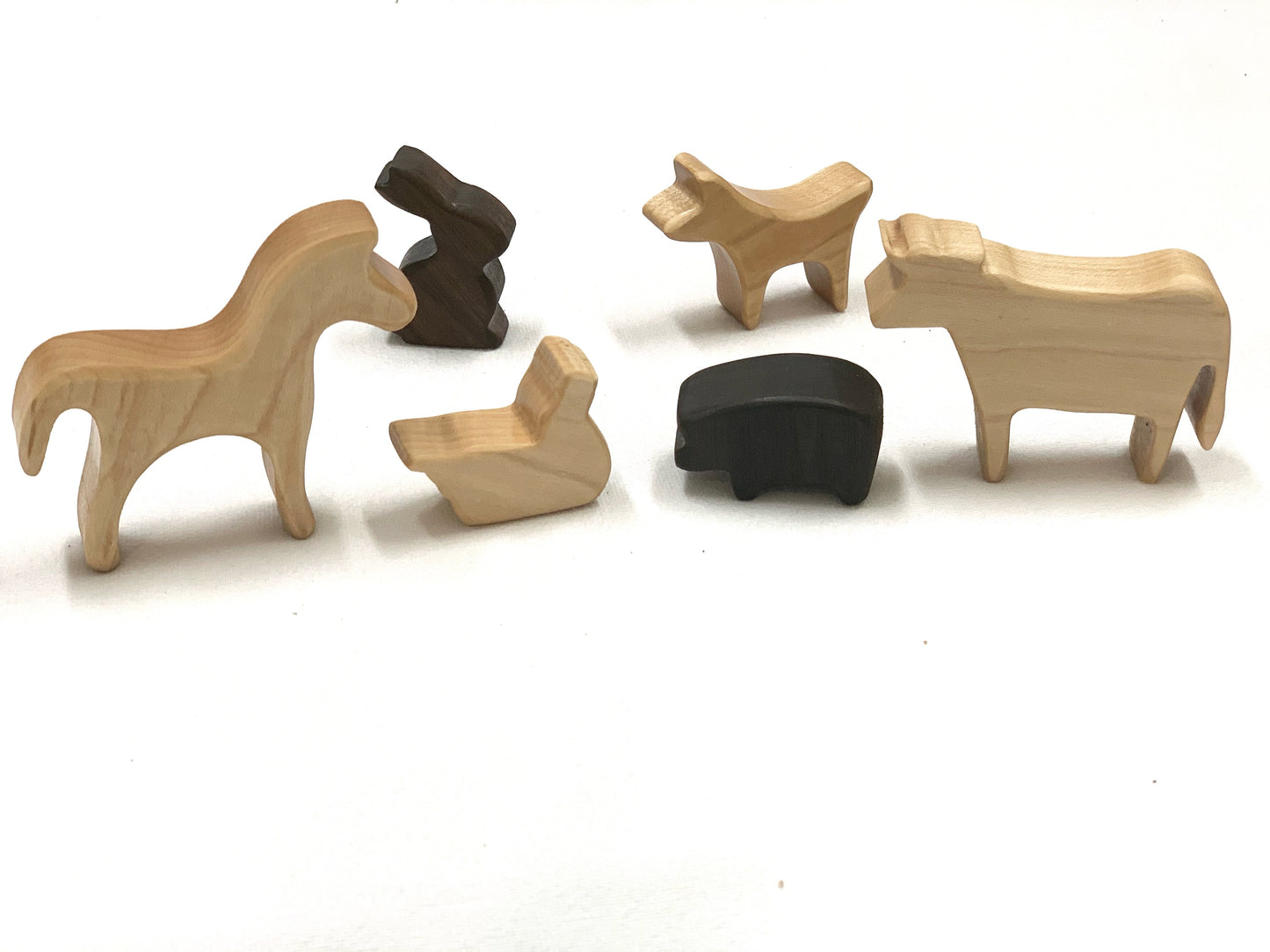 Farm Animal Wood Toy Figurines