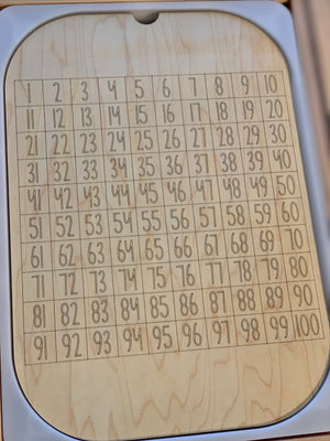 Maple wood 100 frame board insert with engraved numbers 1 to 100 fitting Trofast bin tray