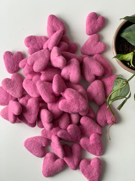 One Medium Pink Felt Heart