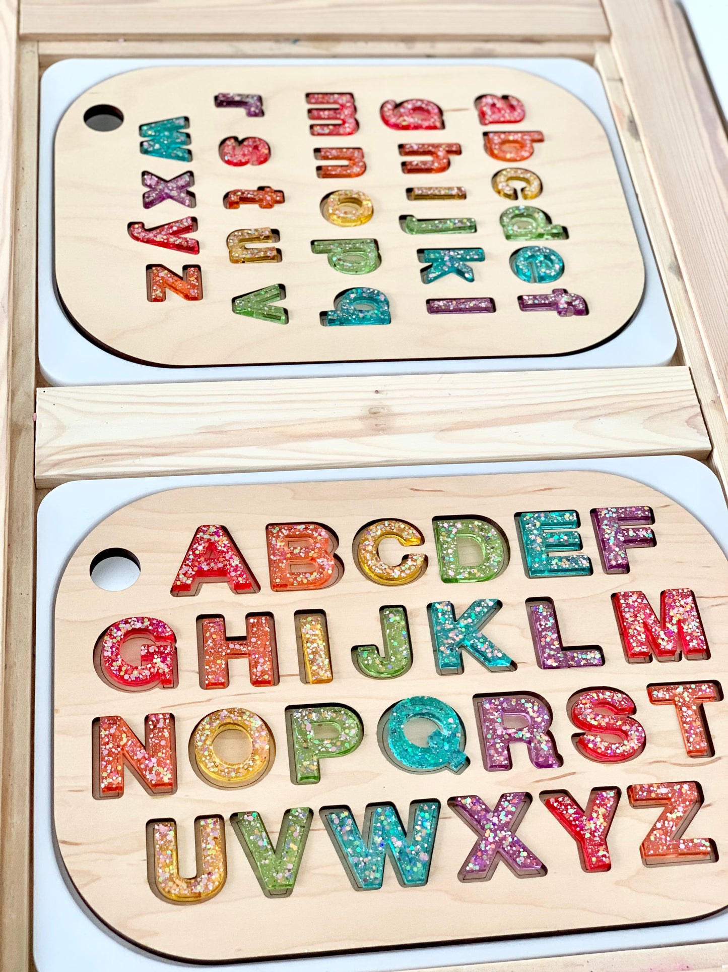 Uppercase Alphabet Puzzle Flisat Table Top Insert • Resin Letter Board