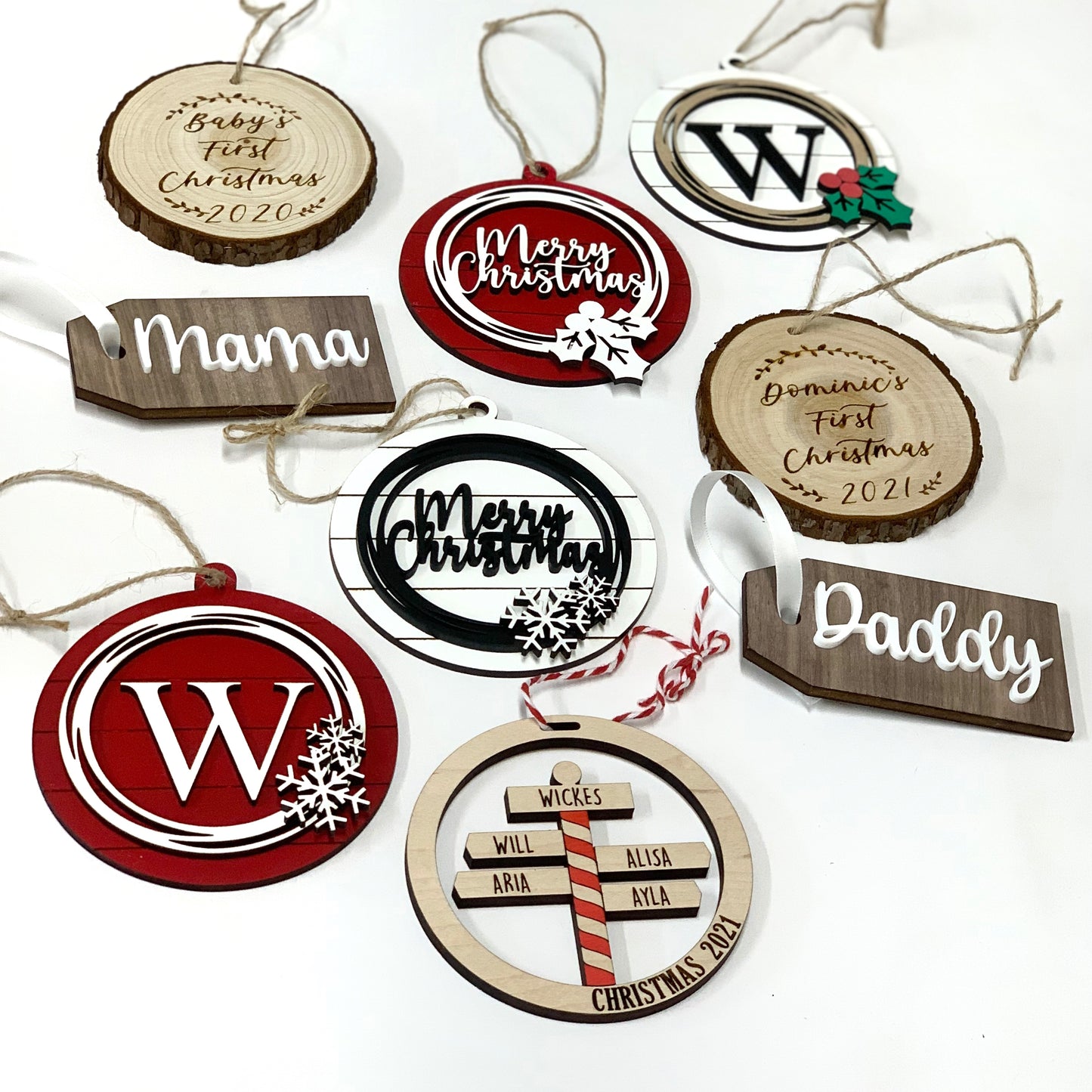 North Pole Family Christmas Ornament 2-8 Names