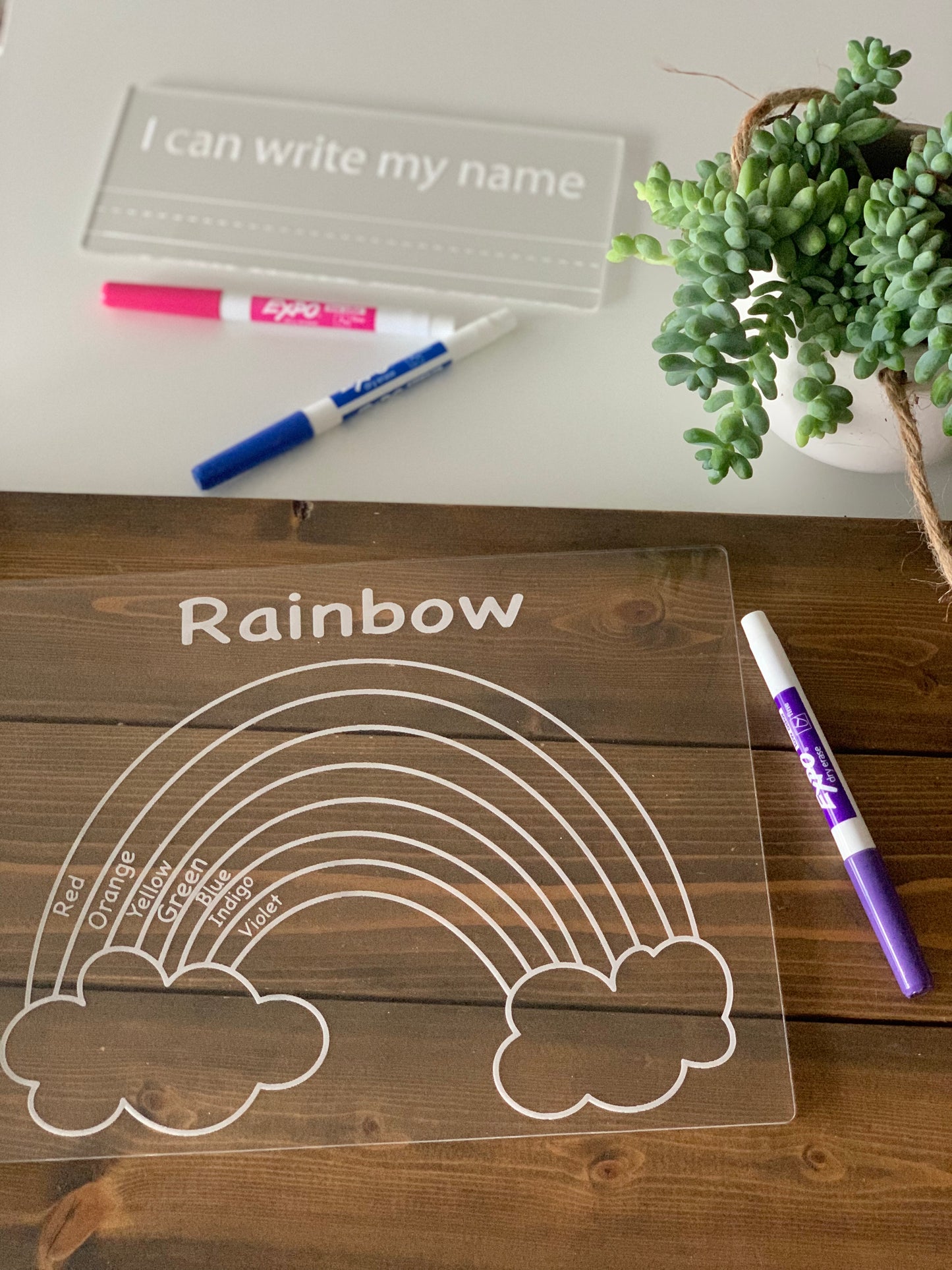 Rainbow Acrylic Dry Erase Tracing & Colouring Board