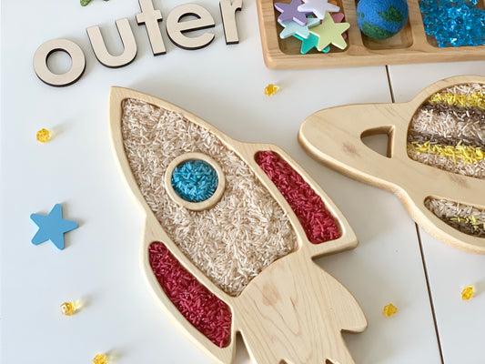 Rocket Ship Plate / Sensory Tray