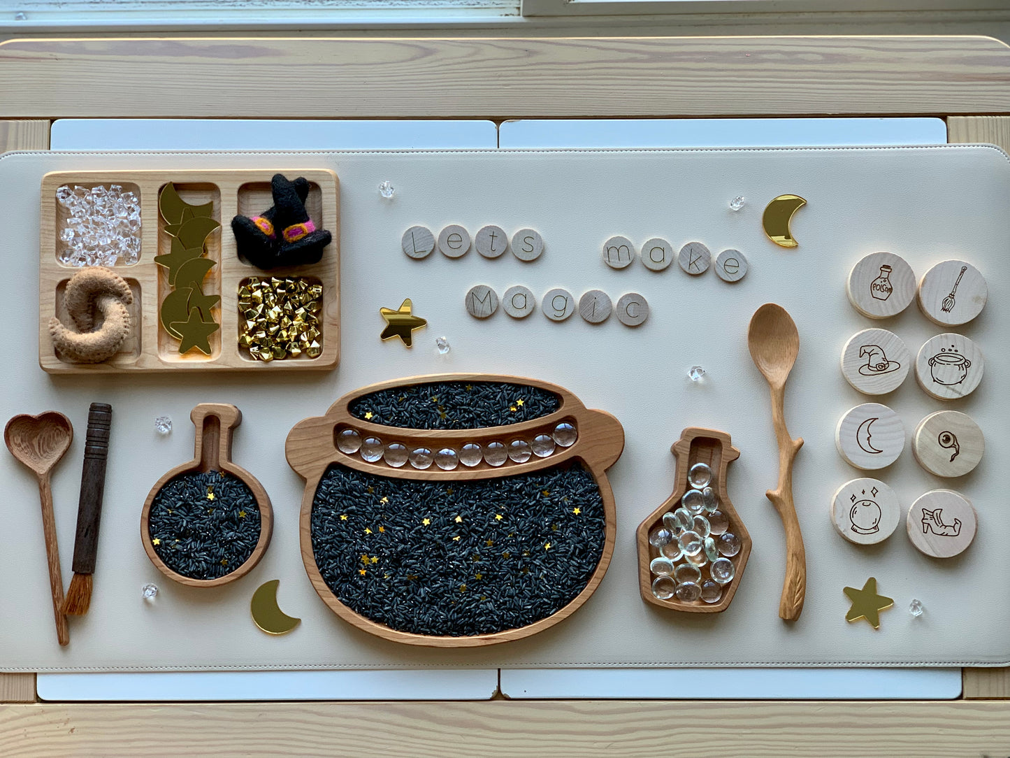 Pot of Gold Sensory Tray, Honey Pot, Cauldron Plate