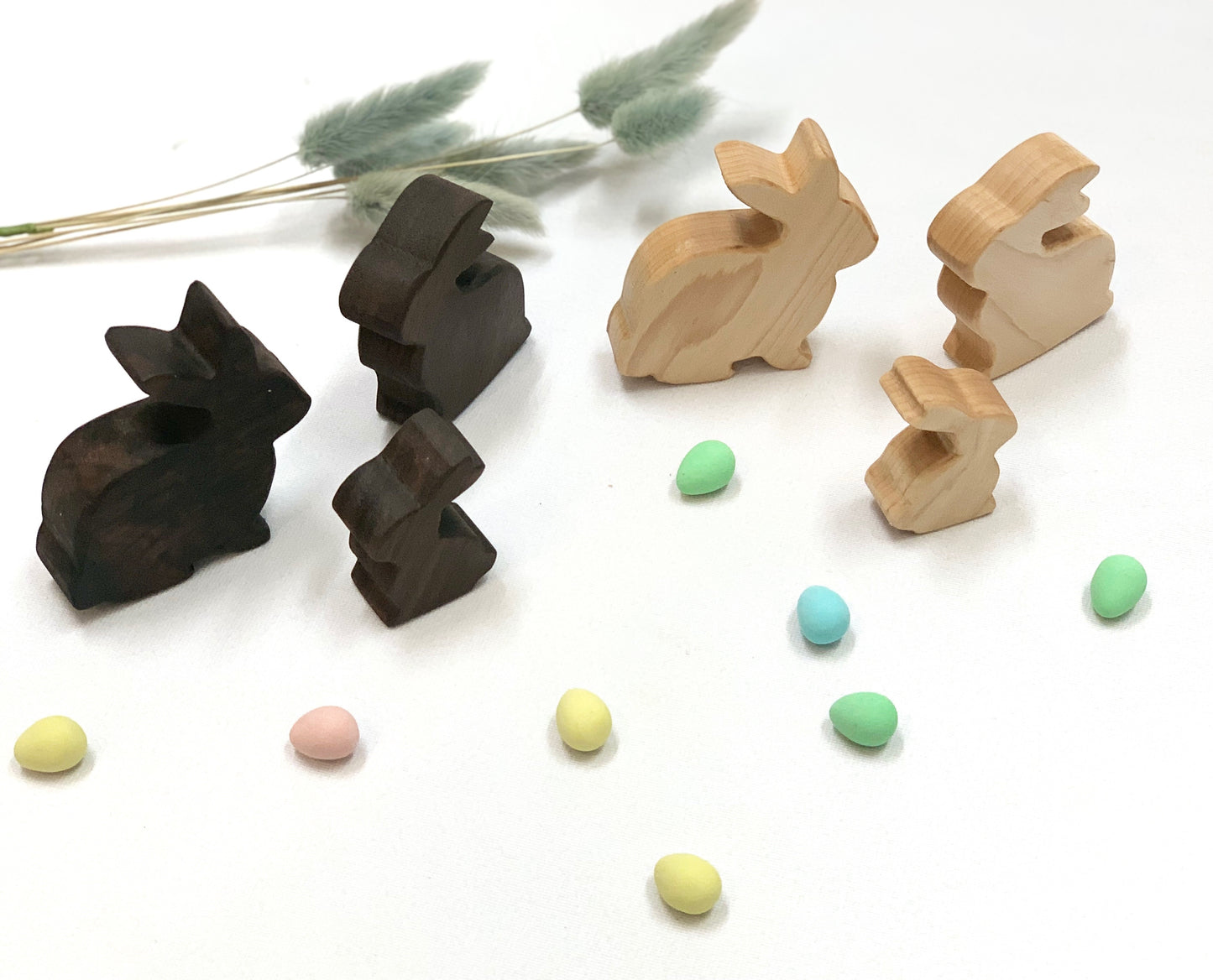 Wooden Toy Bunnies