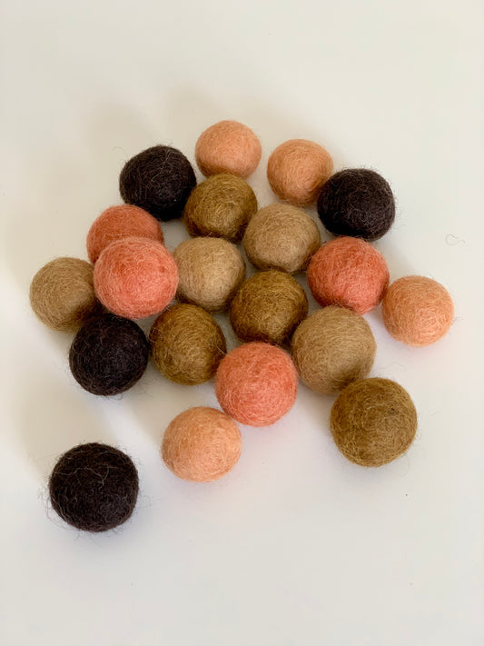 Felt Balls - Tangerines & Browns