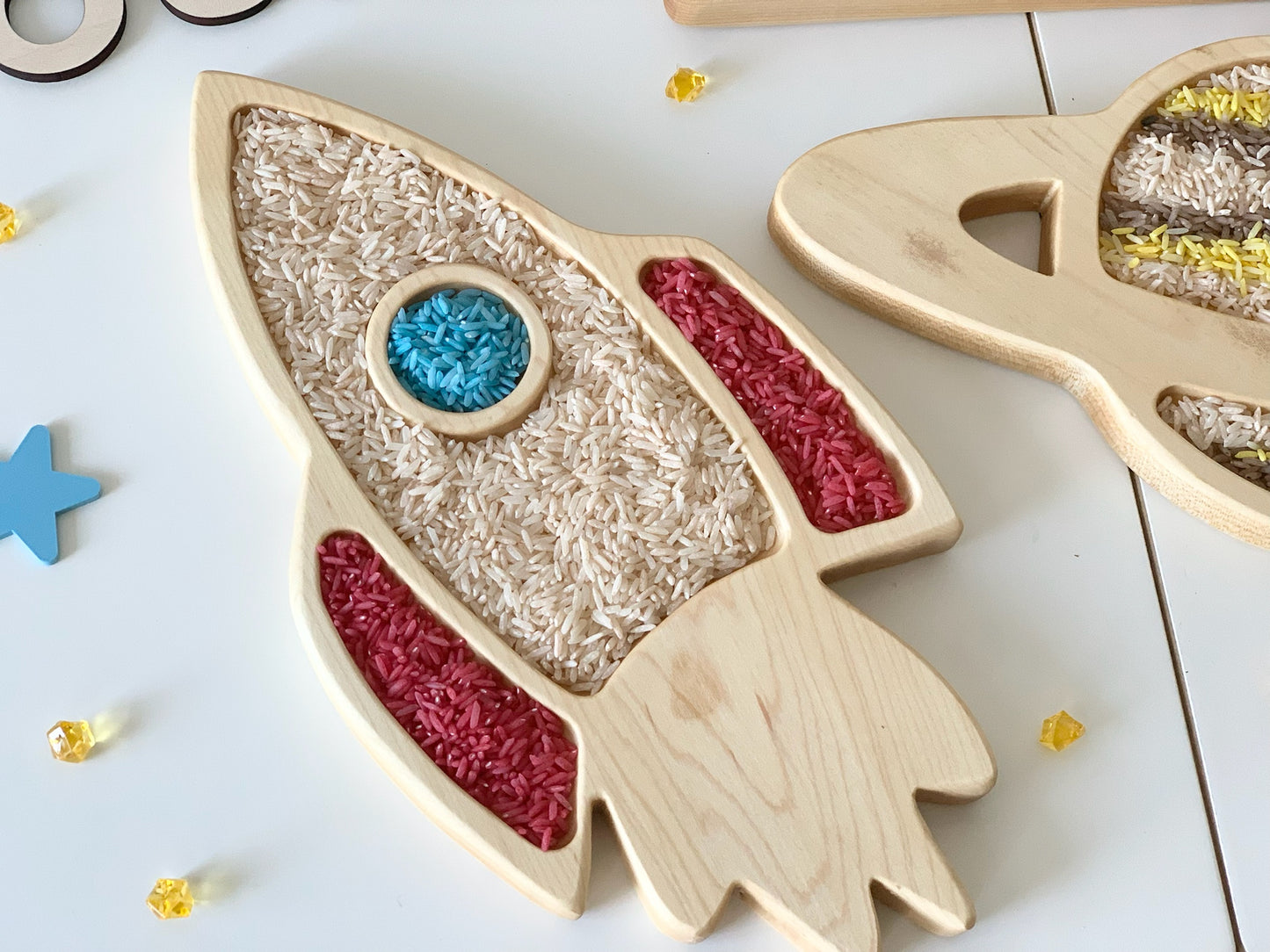 Rocket Ship Plate / Sensory Tray