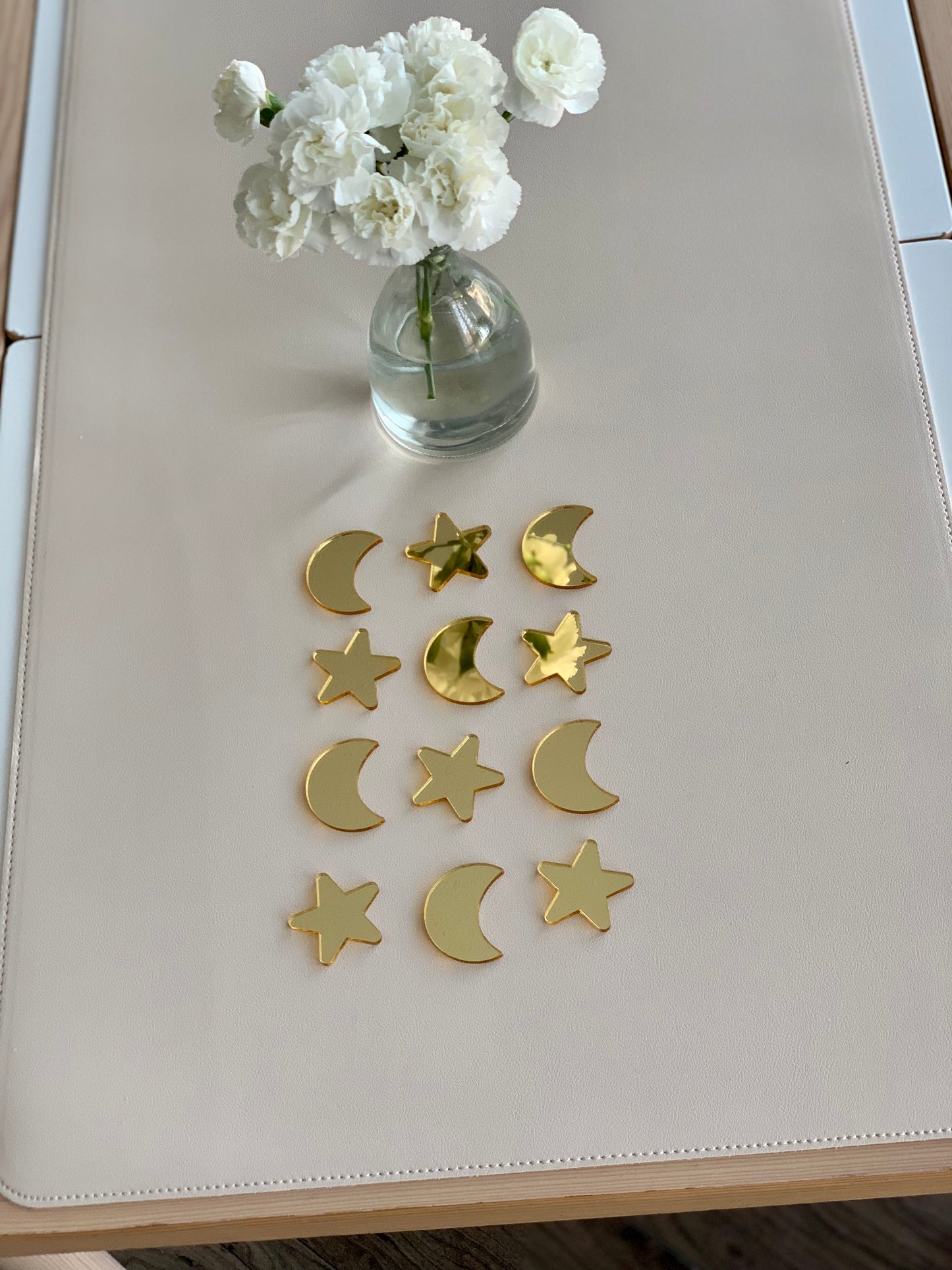 Gold Moons & Stars Acrylic Shapes / Loose Parts