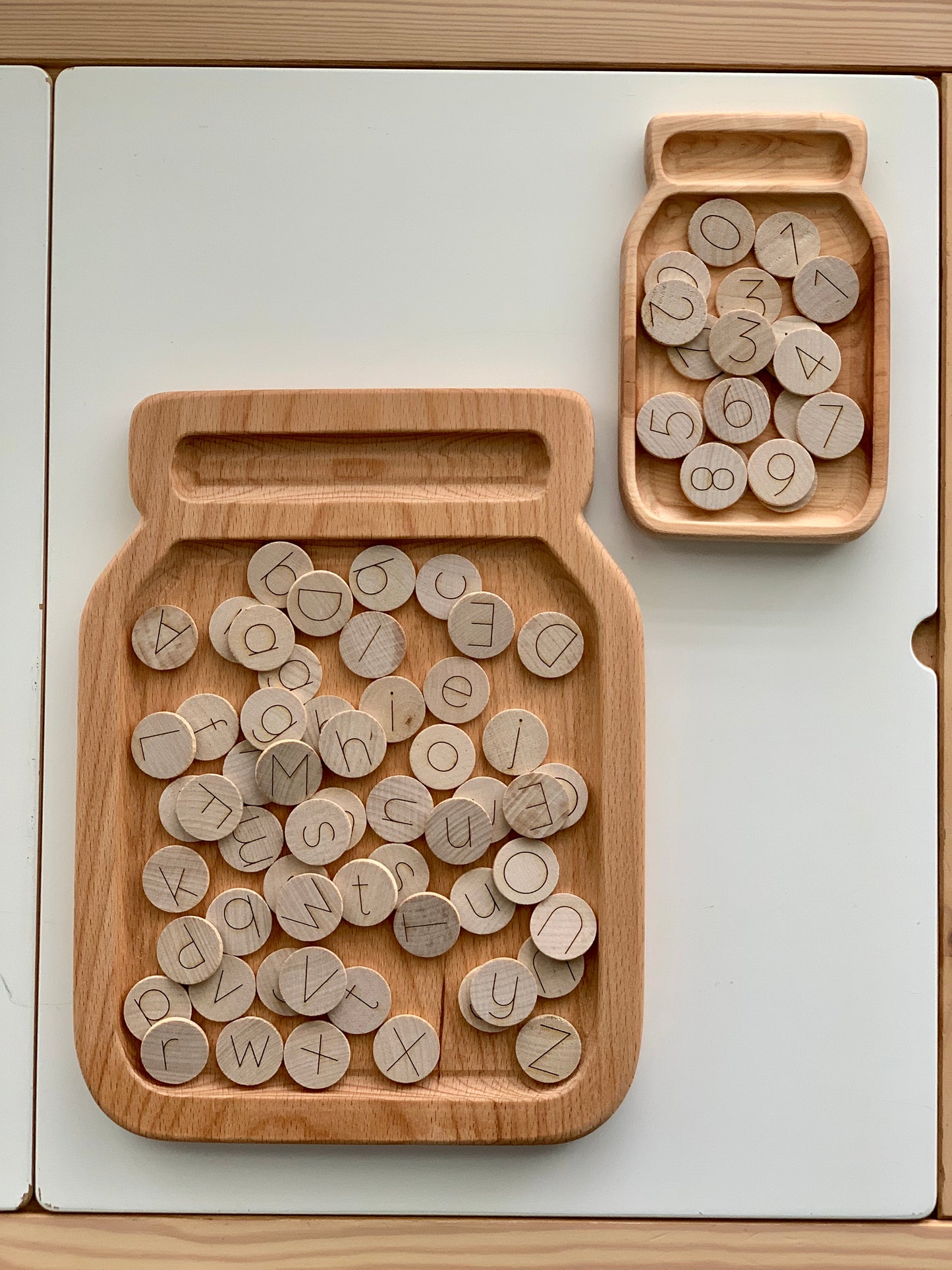 Mini Wood Alphabet and Number Discs