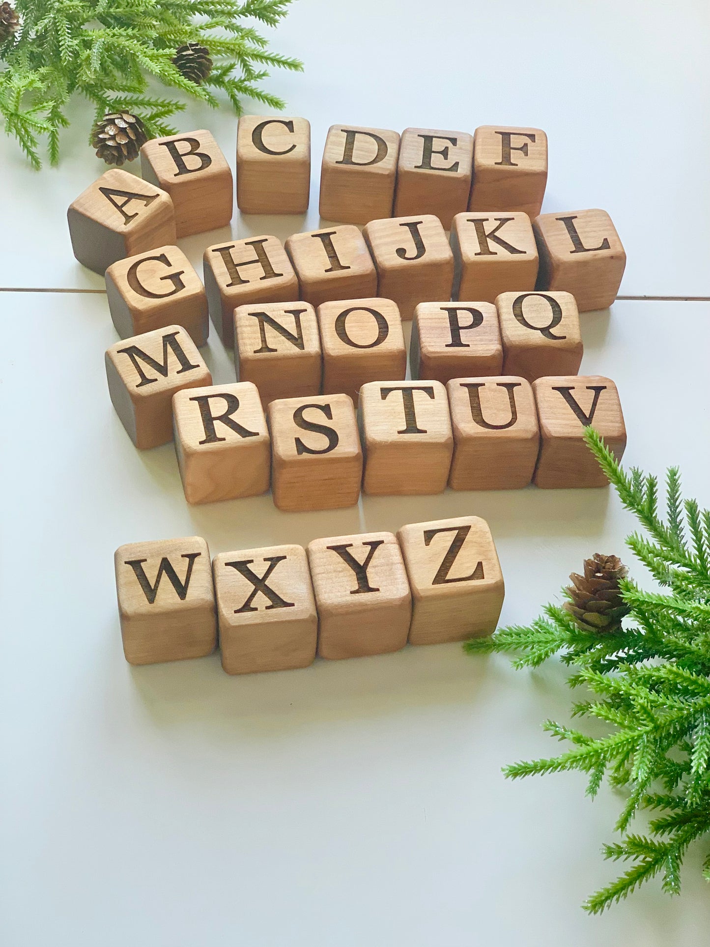 Double Sided 1.5” Alphabet Wood Blocks