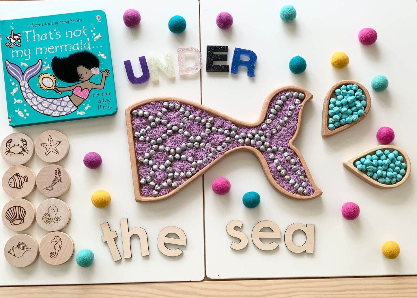 Mermaid / Whale Tail Plate / Sensory Tray