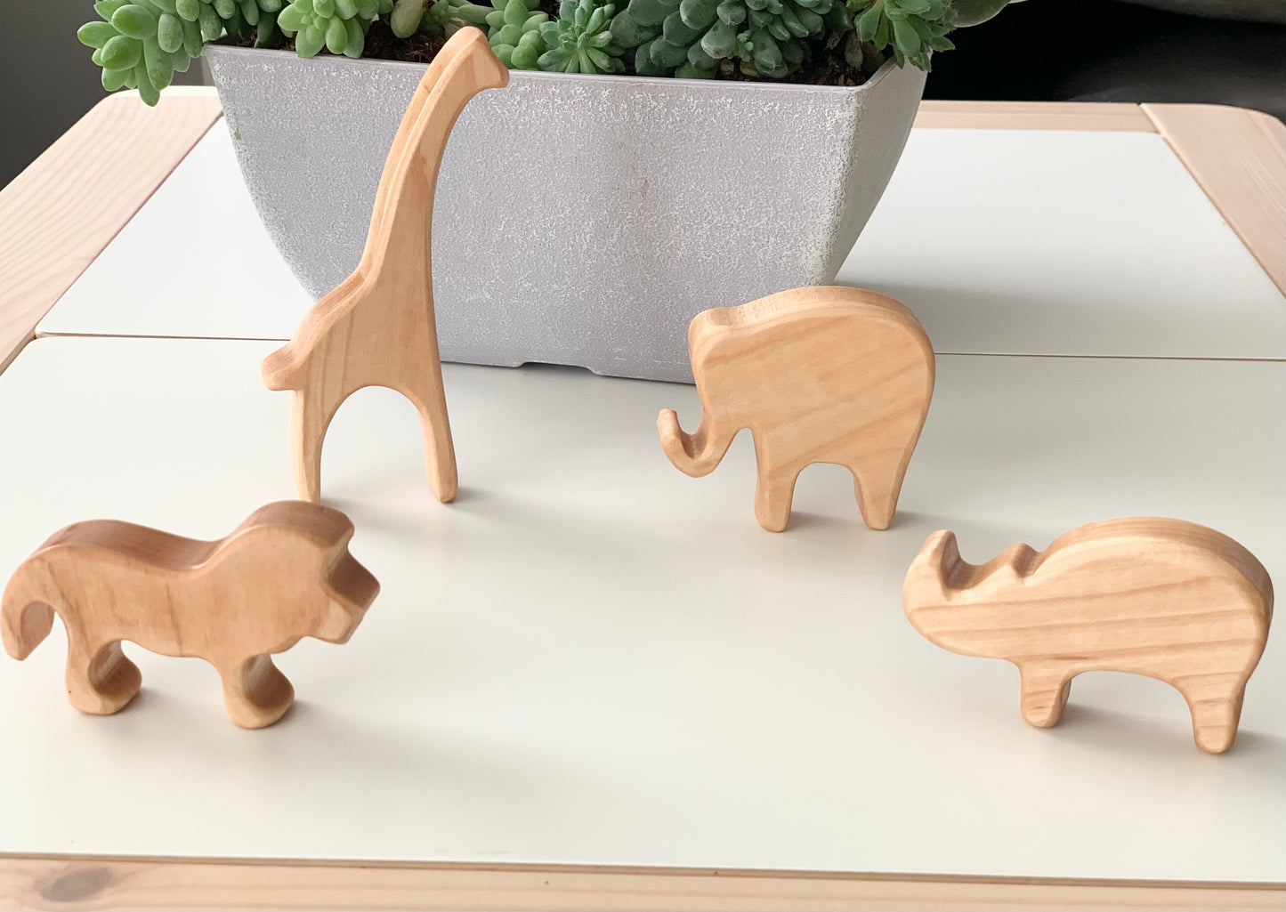 Rhinoceros Safari Animal Wood Toy Figurine