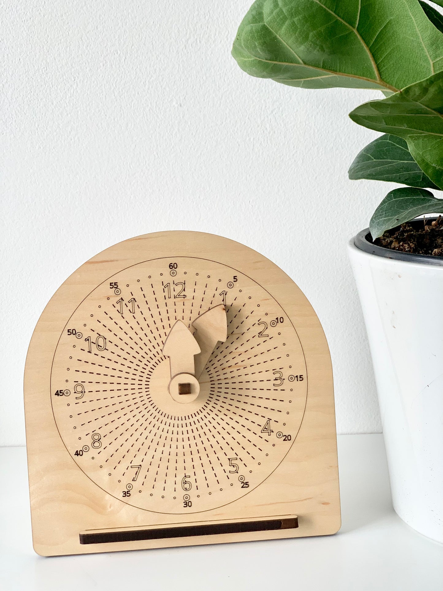 Free Standing Wooden Educational Learning Clock