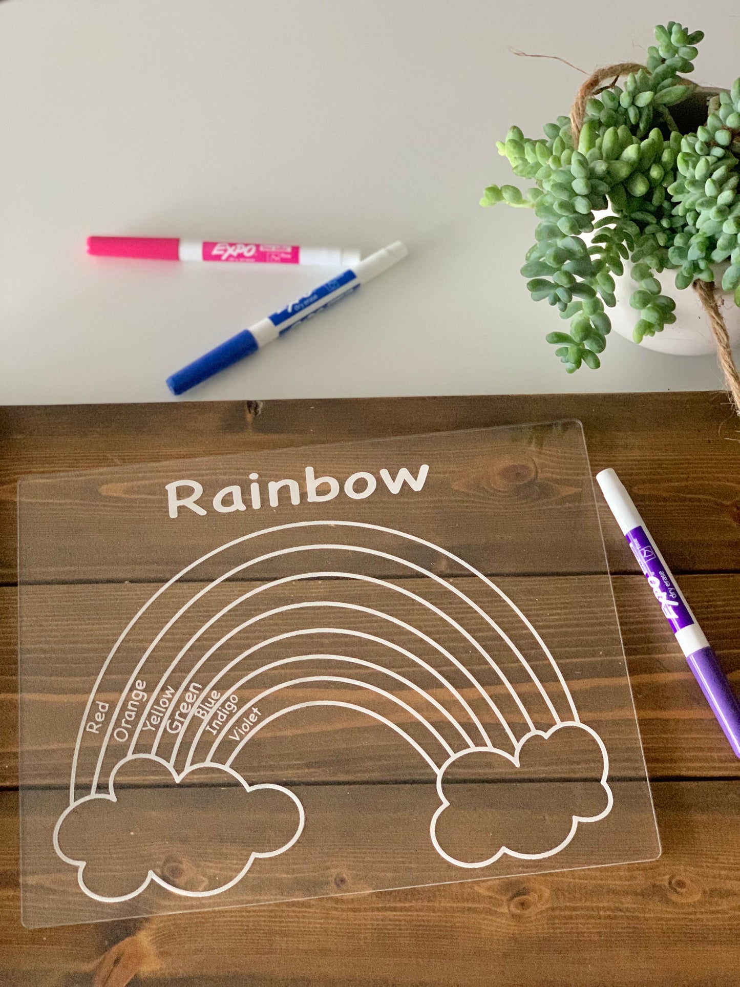 Rainbow Acrylic Dry Erase Tracing & Colouring Board