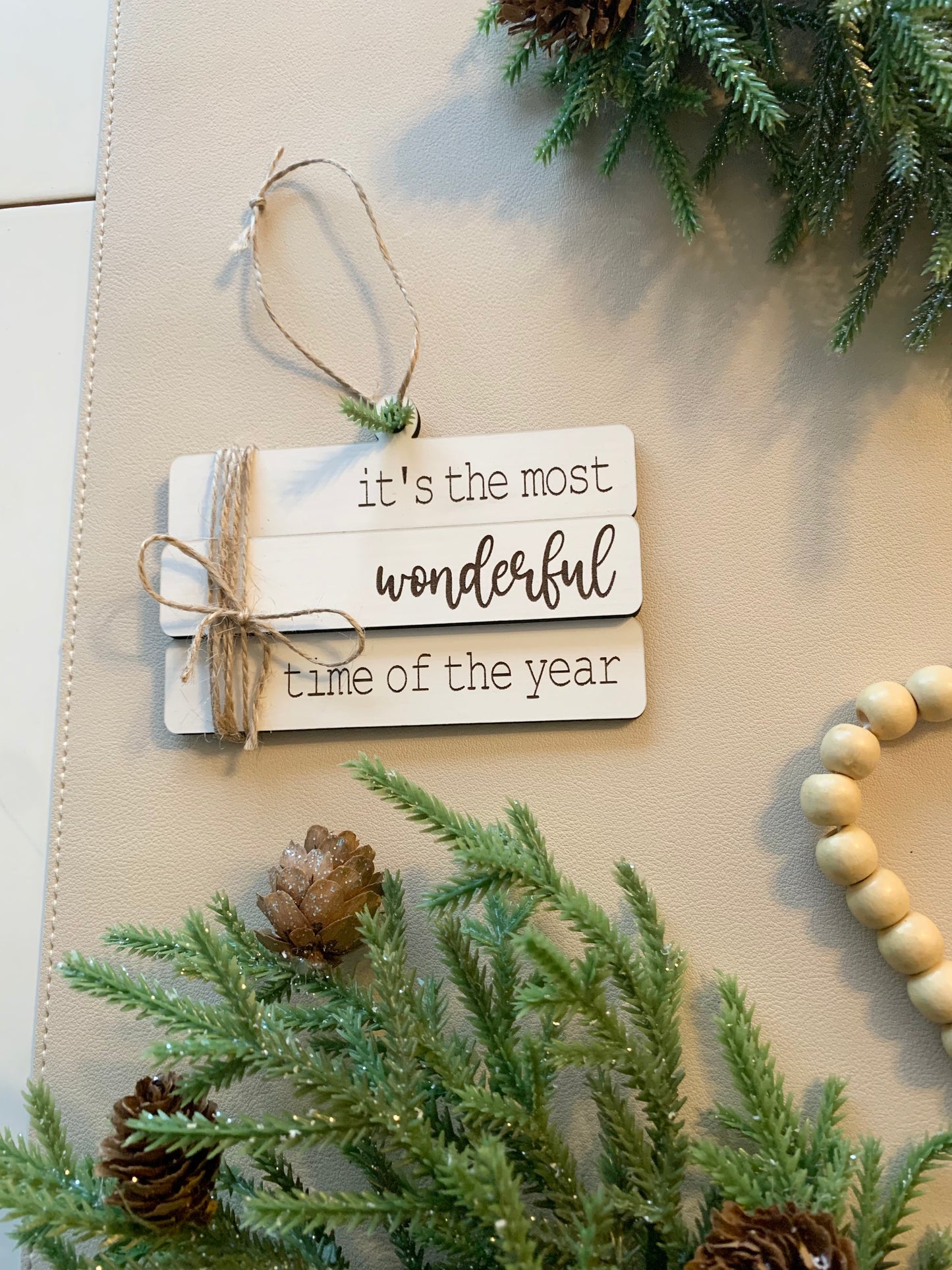 It’s The Most Wonderful Time of the Year Book Stack Christmas Ornaments