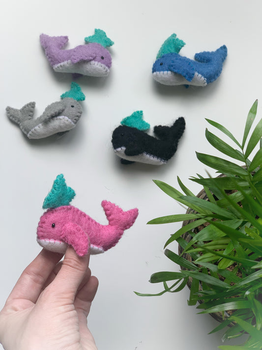 One Pink Felt Whale