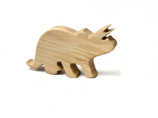 Triceratops Dinosaur Wood Toy Figurine