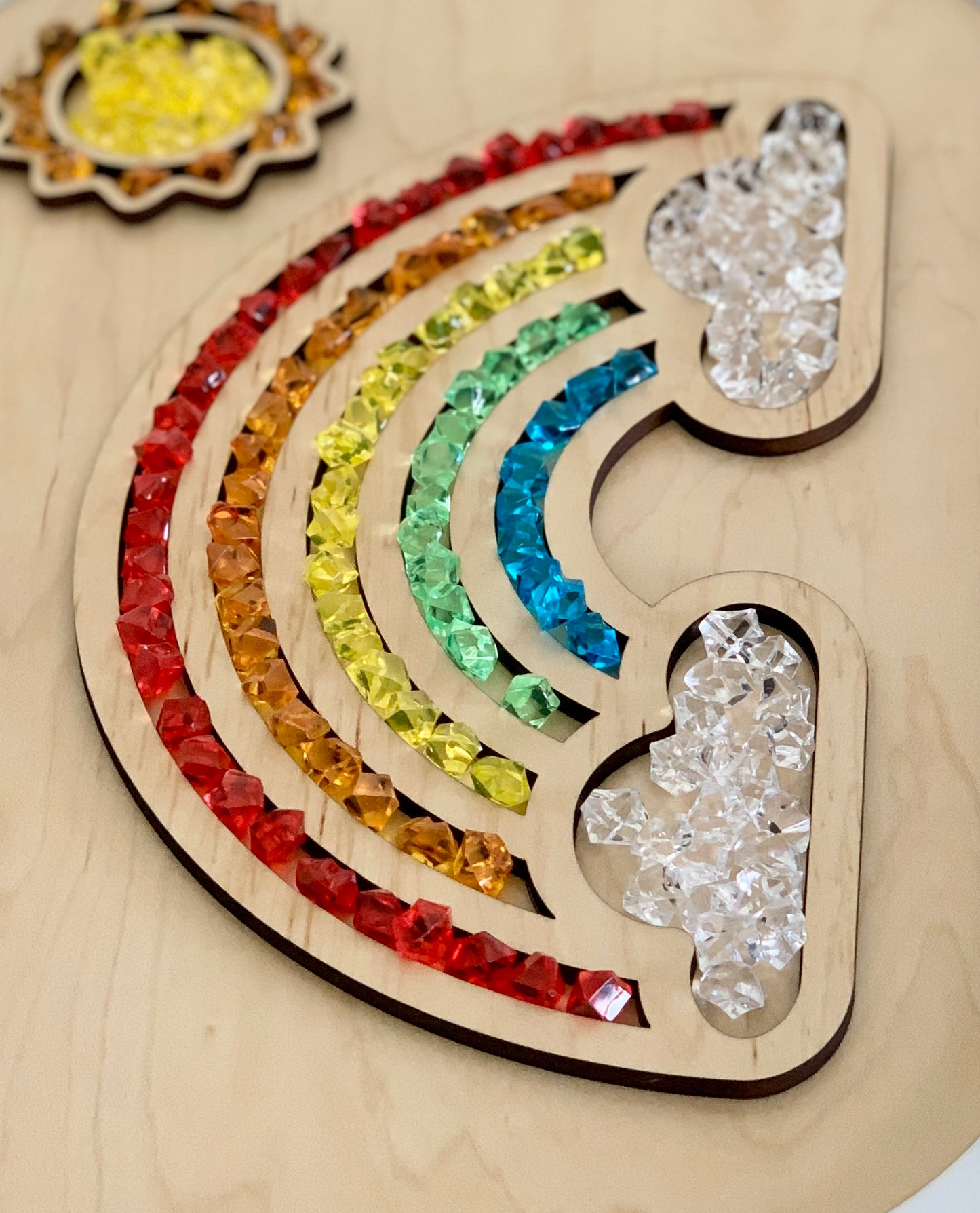 Fillable Rainbow Flisat Table Top Insert