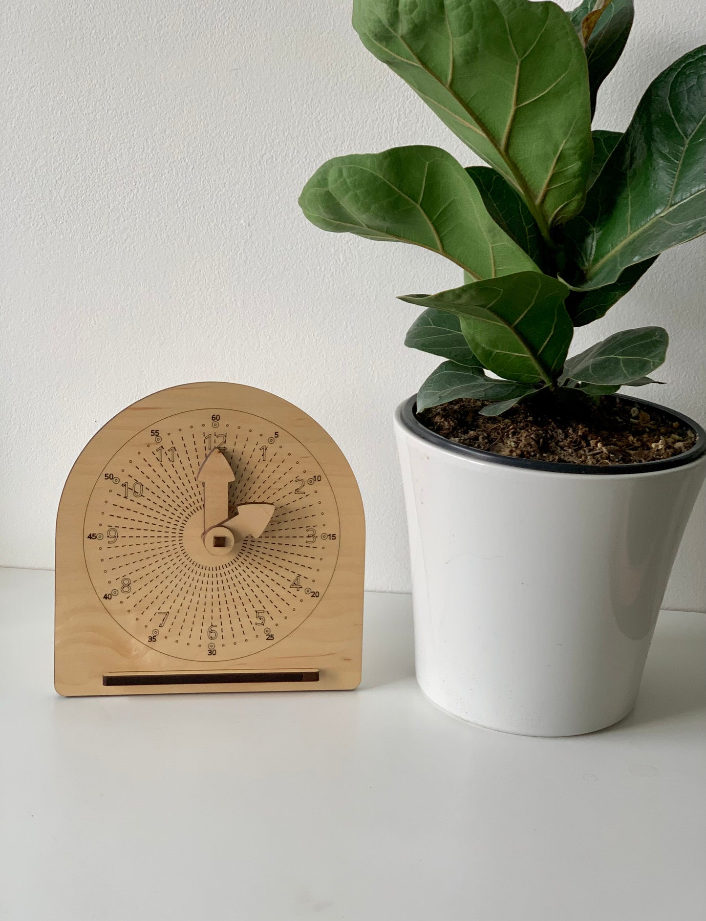 Free Standing Wooden Educational Learning Clock