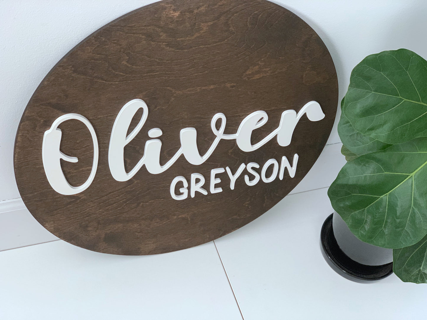 3D Round Name Sign for Nursery, Family or Wedding