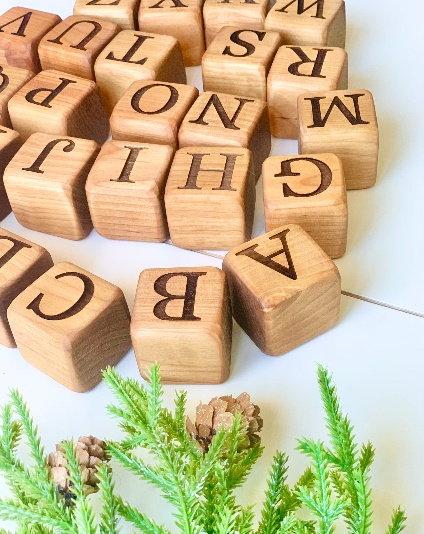 Double Sided 1.5” Alphabet Wood Blocks